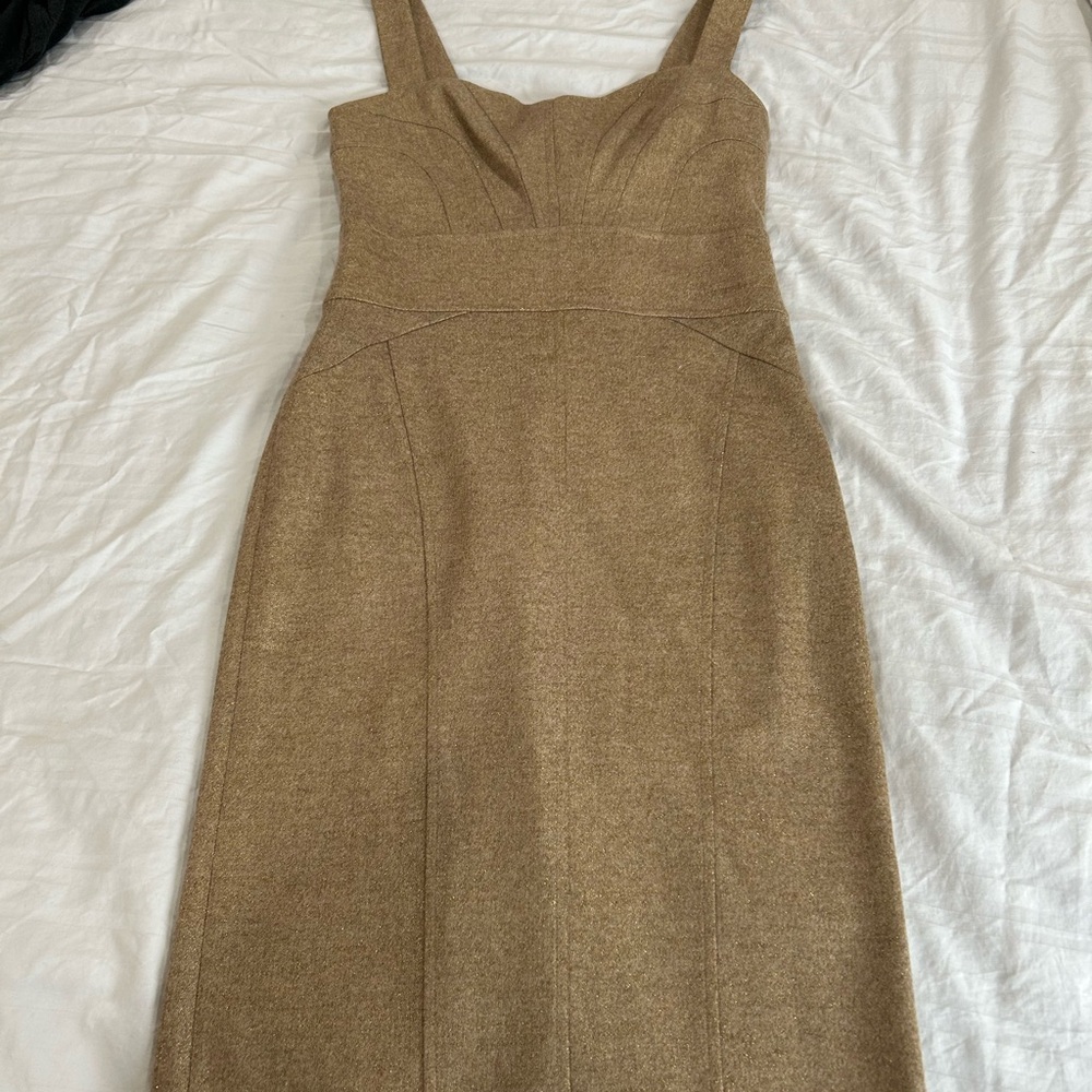 Diane Von Furstenberg gorgeous tan and gold Jiwon dress size 2